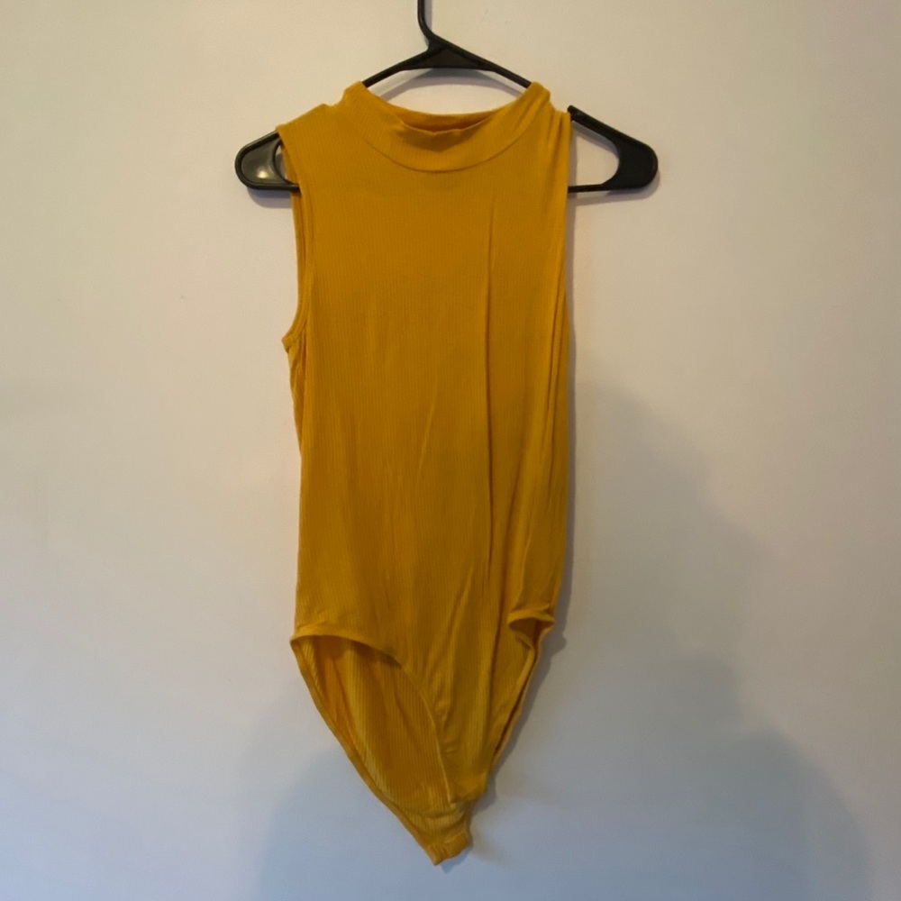 Yellow mockneck bodysuit